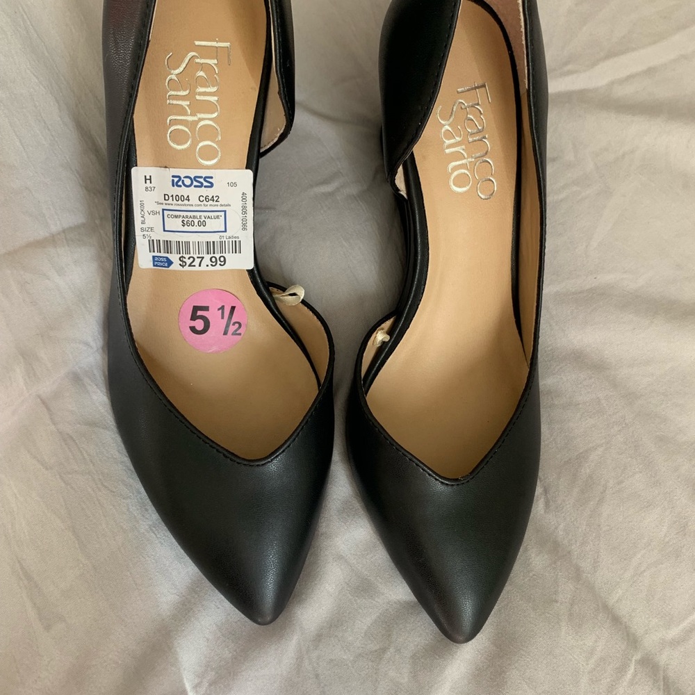 NWT Franco Sarto black wedges, 5.5 women’s